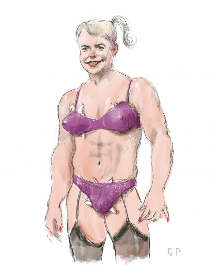 Carwyn in bra and knickers