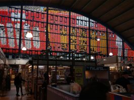 Roadworks, stained glass, Swansea