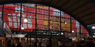 Roadworks, stained glass, Swansea